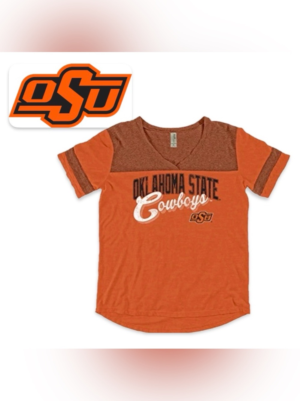 NWT [Blue 84] Oklahoma State Cowboys NCAA Short-Sleeve High/Low Top Women’s L - Picture 2 of 10